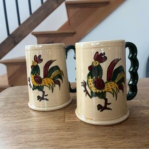 Vintage Metlox Poppytrail Rooster Mugs